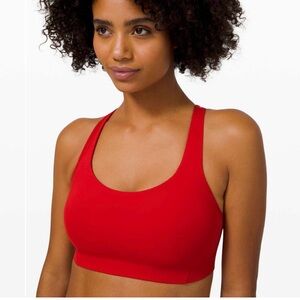 Lululemon All Powered Up Sports Adjustable Bra, Medium Support, Dark Red, 36D